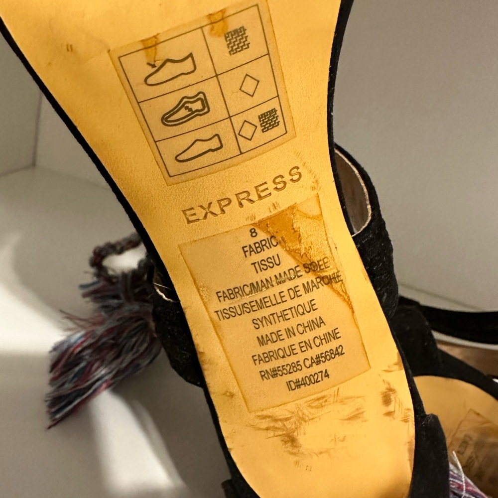 Express black heels size 8
